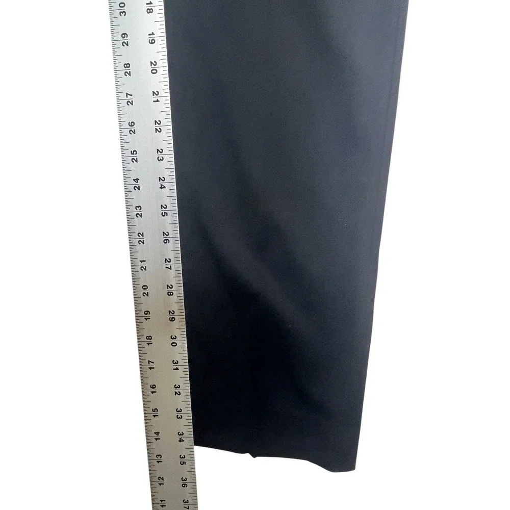 Polo Ralph Lauren 34x34 Black Dress Suit Pants Trousers ITALY Flat Front Wool